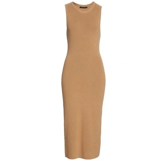 JENNI KAYNE Sleeveless Midi in Clay; Cotton & Cashmere Blend Sweater Dress L - Picture 2 of 10